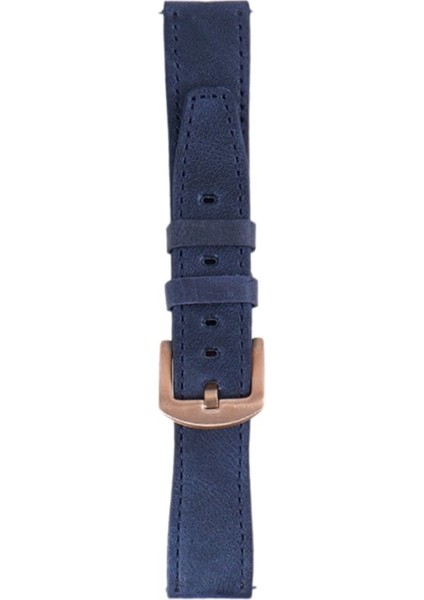 LW38-43 20 mm Hakiki Deri Spor Lacivert Kordon Gold Toka