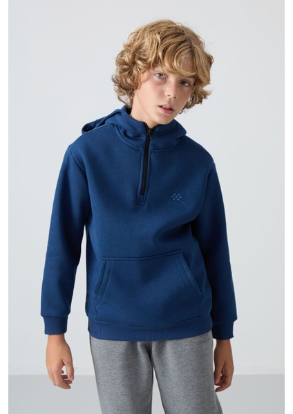 Parlament Pamuklu Kalın İçi Tüylü Yumuşak Dokulu Standart Fit Nakışlı Erkek Çocuk Sweatshirt - 11244