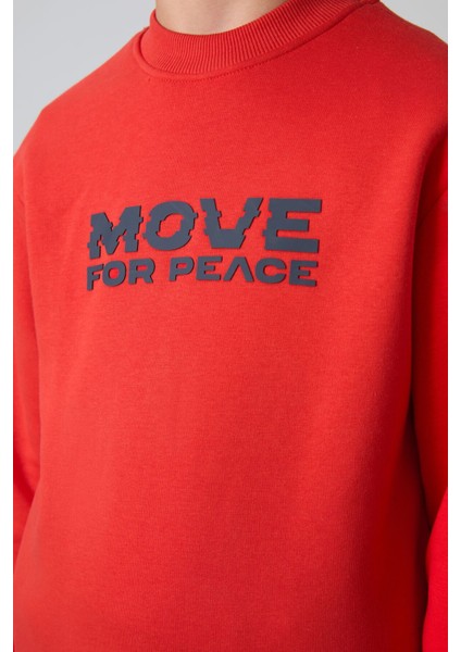 Fiesta Pamuklu Kalın İçi Tüylü Yumuşak Dokulu Standart Fit Baskılı Erkek Çocuk Sweatshirt - 11216