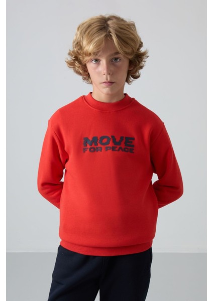 Fiesta Pamuklu Kalın İçi Tüylü Yumuşak Dokulu Standart Fit Baskılı Erkek Çocuk Sweatshirt - 11216