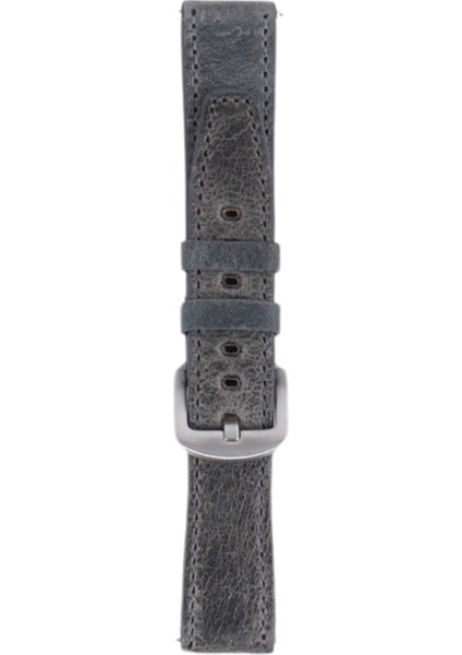 LW38-43 20 mm Hakiki Deri Spor Gri Kordon Silver Toka
