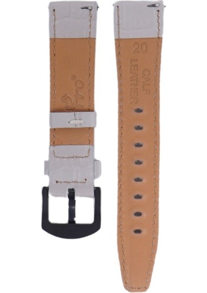 LW38-43 20 mm Hakiki Deri Kroko Krem Kordon Siyah Toka modelleri