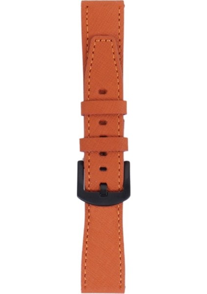 LW38-43 20 mm Hakiki Deri Safiano Turuncu Kordon Siyah Toka