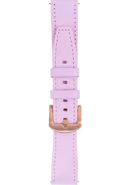 LW38-43 20 mm Hakiki Deri Düz Pembe Kordon Gold Toka