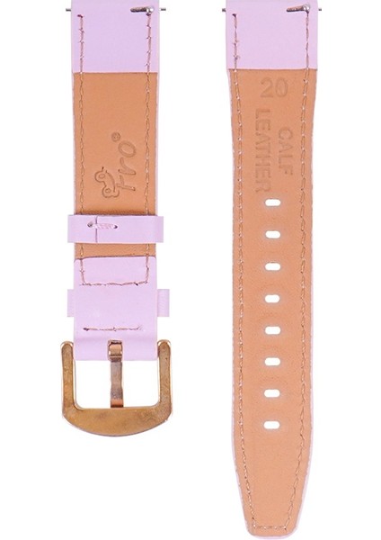 LW38-43 20 mm Hakiki Deri Düz Pembe Kordon Gold Toka modelleri