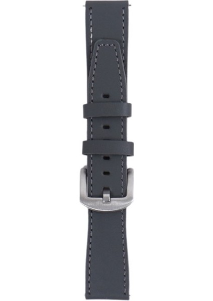 LW38-43 20 mm Hakiki Deri Düz Haki Kordon Silver Toka