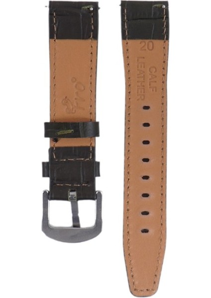 LW38-43 20 mm Hakiki Deri Kroko Haki Kordon Siyah Toka fiyatları