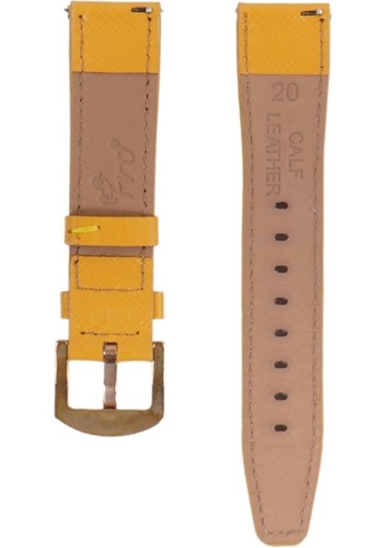 LW38-43 20 mm Hakiki Deri Safiano Sarı Kordon Gold Toka modelleri