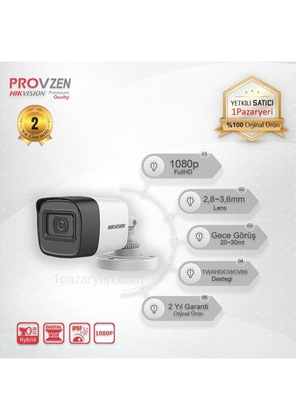 Premium Hikvision 4 Kameralı Güvenlik Kamera Seti 500Gb