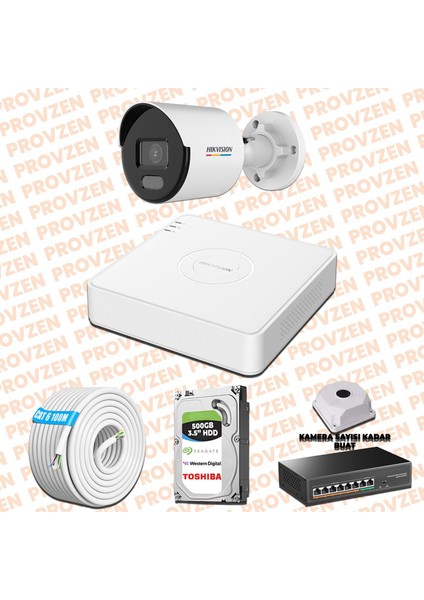 Hıkvısıon 1 Kamera İp Set 7/24 Renkli Colorvu Mikrofonlu