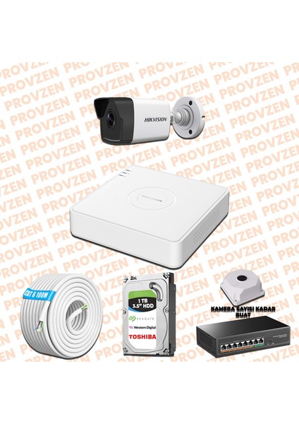 Hıkvısıon 1 Kameralı İp Kamera Seti 4Mp 1440P Mikrofonlu