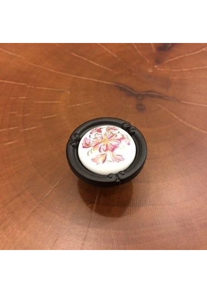 Narin Porselen Siyah Pembe Çekmece Kapak Kulpu (2 Adet) 128MM fiyatları
