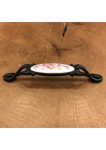 Narin Porselen Siyah Pembe Çekmece Kapak Kulpu (2 Adet) 128MM indirimleri