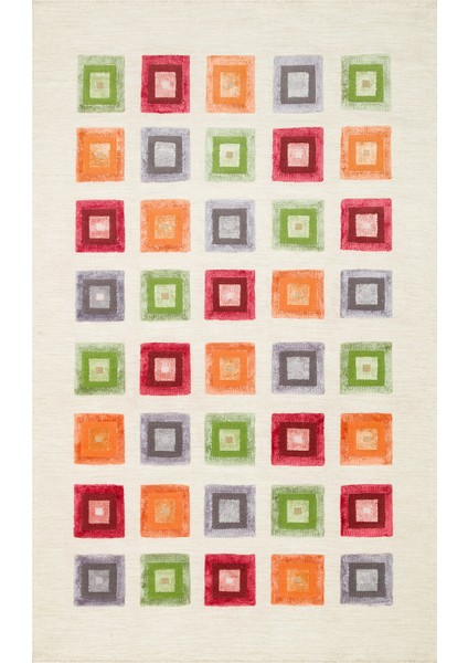 Maya Kilim Myk 01 Multy Yüksek Alçak Dokulu, Etnik Motiflere Sahip Yün Kilim