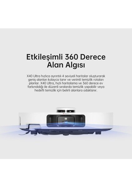 X40 Ultra Robot Süpürge Beyaz