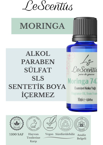 Moringa Esansiyel Koku Yağı Buhurdanlık Yağı Difüzör Hobi Esansı Oda Ortam Kokusu 10ml