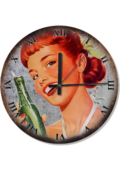 30 cm Renkli Retro Duvar Saati, Endüstriyel Tarz, Dekoratif ve Şık Tasarım