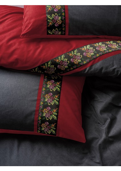 Folk Art Tek Kişilik Lienzo Antrasit Nevresim Takımı