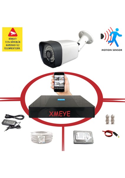 1'li Hareket Algılayan 5 Mp Sony Lens 1080P 36 Ir LED Metal Kasa Güvenlik Kamerası SETI-436