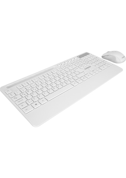 9676 Multimedya Tablet Telefon Standlı Klavye Mouse Set 2.4 Ghz Kablosuz Set Wireless Set Pilli Türkçeq