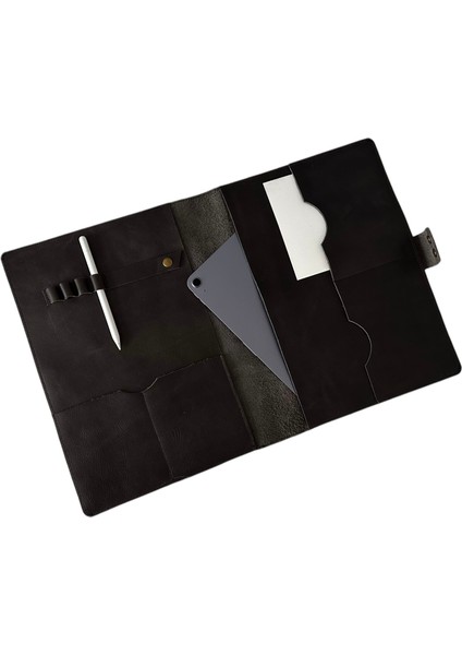 Heg Storetablet, Evrak, Defter Mini Notebook Için Çok Cepli %100 Deri Organizer