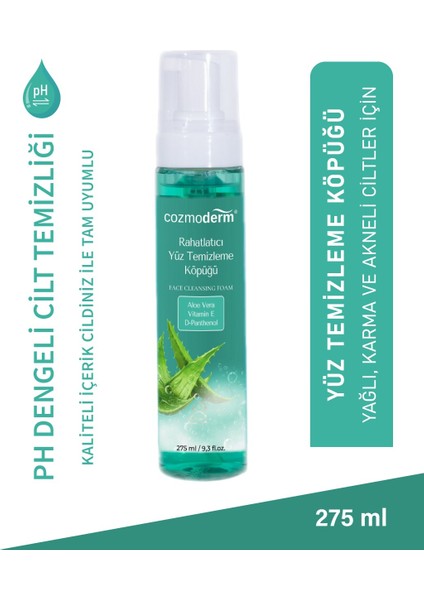 Yüz Temizleme Köpüğü Nemlendirici Etkili Aloe Vera Özlü 275 ml