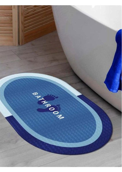 Mavi Su Geçirmez Kaydırmaz Banyo Paspası Banyo Halısı Su Emici Kaymaz Paspas 40 x 60 fiyatları