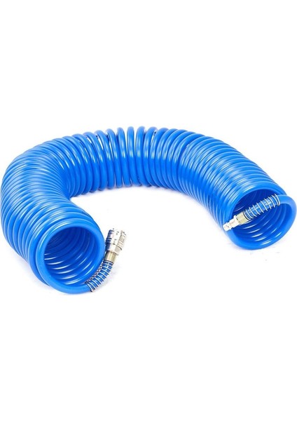 Firetech Spiral Pnömatik Hava Hortumu 5X8MM Poliüretan 7.5m Mavi