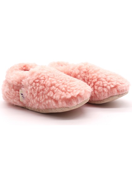 Pudra Pembe Peluş Pamuklu Kaydırmaz Bebek Patik