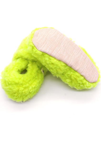 Neon Yeşil Peluş Pamuklu Kaydırmaz Bebek Patik fiyatları