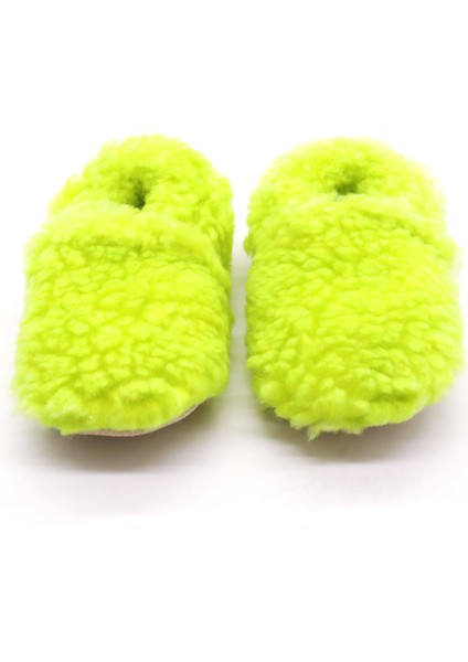 Neon Yeşil Peluş Pamuklu Kaydırmaz Bebek Patik fırsatları