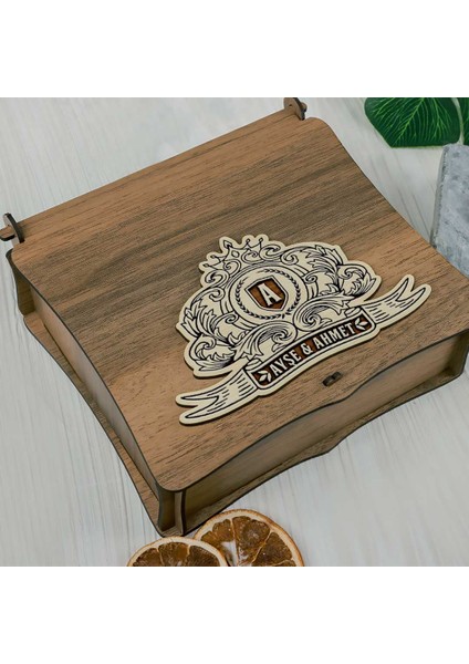 Ahşap Kutulu Vintage Tasarımlı İsme Özel Rakı Kadehi Seti