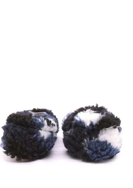 Militer Lacivert Peluş Pamuklu Kaydırmaz Bebek Patik modelleri