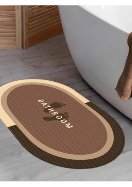 Kahverengi Su Geçirmez Kaydırmaz Banyo Paspası Banyo Halısı Su Emici Kaymaz Paspas 40 x 60 fiyatları