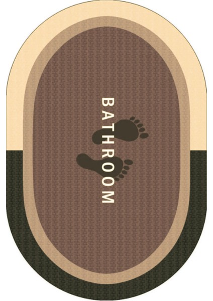 Kahverengi Su Geçirmez Kaydırmaz Banyo Paspası Banyo Halısı Su Emici Kaymaz Paspas 40 x 60