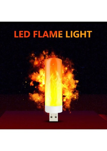 USB LED Işığı Alev Yanıp Sönen Mum Işıkları Lamba Için Güç Banka Kamp Aydınlatma Çakmak Etkisi Işık