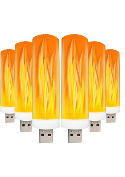 USB LED Işığı Alev Yanıp Sönen Mum Işıkları Lamba Için Güç Banka Kamp Aydınlatma Çakmak Etkisi Işık