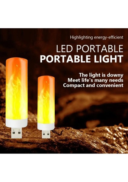 USB LED Işığı Alev Yanıp Sönen Mum Işıkları Lamba Için Güç Banka Kamp Aydınlatma Çakmak Etkisi Işık