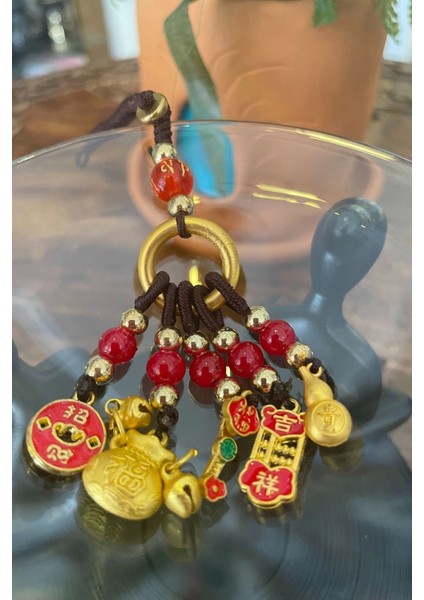 Telefon Kılıf Süsü Feng Shui Kabak Bereket Şans Mutluluk Ejderha Çin Paralı Feng Sui Pagoda Anahtarlık