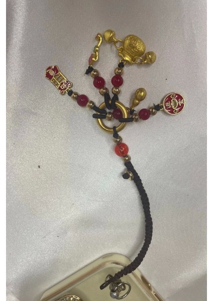 Telefon Kılıf Süsü Feng Shui Kabak Bereket Şans Mutluluk Ejderha Çin Paralı Feng Sui Pagoda Anahtarlık