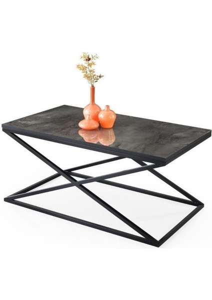 Çapraz Metal Dikdörtgen Orta Sehpa 100X60CM