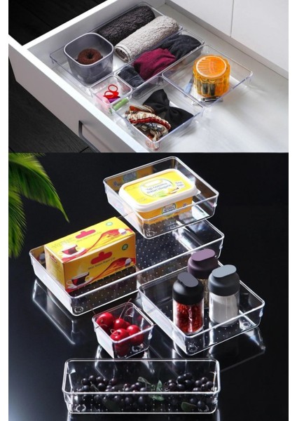 5 Parça Çekmece Içi Punto Drawer Düzenleyici Organizer Şeffaf