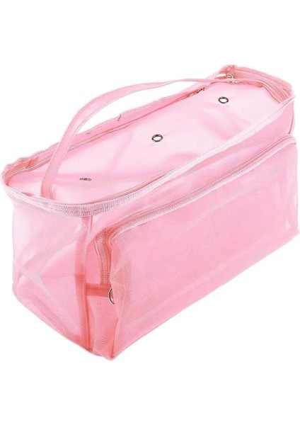 Örgü Çantası, Çok Amaçlı Çanta, Organizer Çanta | Şeffaf Bebe Pembesi LE62