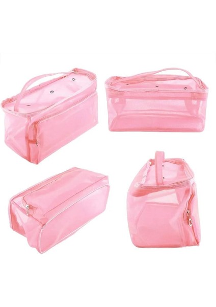 Örgü Çantası, Çok Amaçlı Çanta, Organizer Çanta | Şeffaf Bebe Pembesi LE62 fiyatları