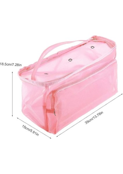 Örgü Çantası, Çok Amaçlı Çanta, Organizer Çanta | Şeffaf Bebe Pembesi LE62 modelleri