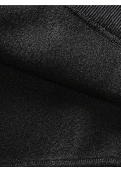 Unisex Siyah Pusula Baskılı Bisiklet Yaka Sweatshirt modelleri