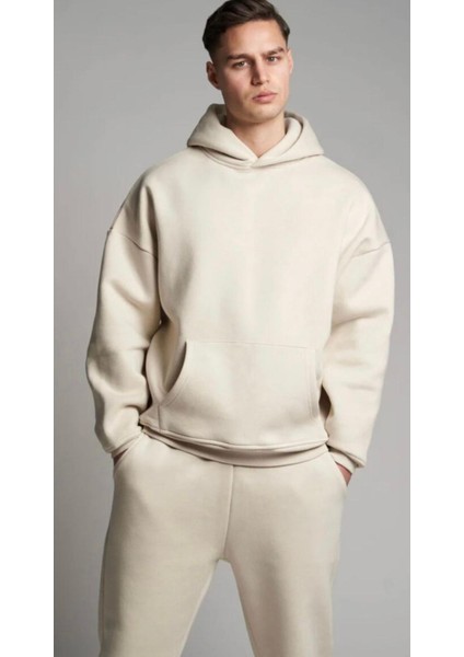 Erkek Bej Rengi Oversize Sweatshirt modelleri
