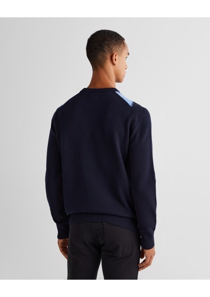 Erkek Lacivert Regular Fit Bisiklet Yaka Desenli Kazak 8060072.433 fiyatları