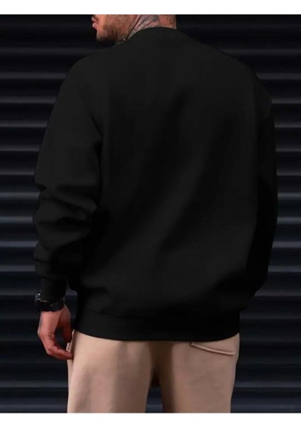 Erkek Siyah Oversize Whatever Baskılı Bisiklet Yaka fiyatları