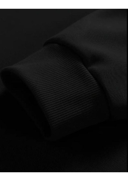 Erkek Siyah Oversize Whatever Baskılı Bisiklet Yaka modelleri